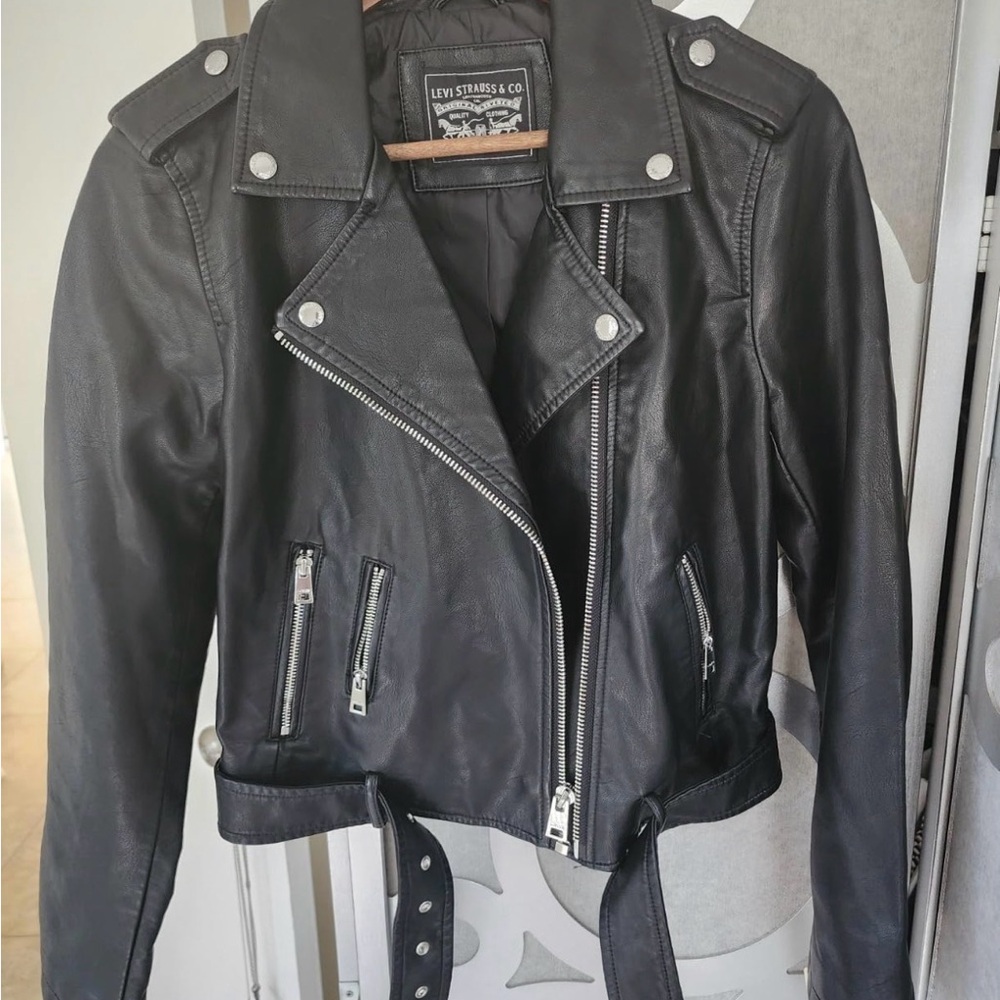 Levi's Sleek Black Faux Leather Moto Jacket